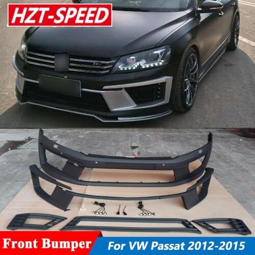 Car Body Kit For Passat Facelift R400 Style Unpainted PU Material Front Bumper And Lip For VW 2012-2015