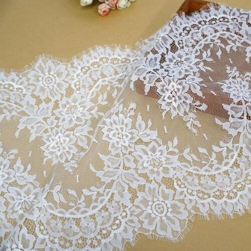 3M Soft French Chantilly Floral Eyelash Lace Fabric In Off White for Mantilla, Lace jacket, Chapel Veil, Costume design
