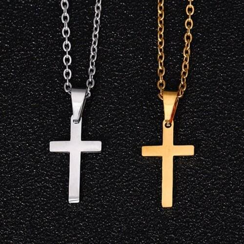 Minimalist Cross Necklace For Women Stainless Steel Gold Chain Christmas Gift Cillier Femme Bijoux