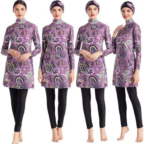 Muslim Swimwear Islamic Women Modest Hijab Plus Size Burkini Swimming Bathing Suit Beach Wear Full Cover Swimsuit Swim Costumes