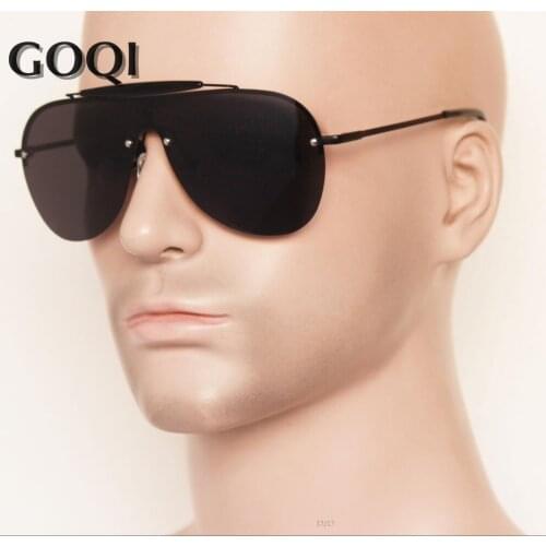 GOQI, New arrive 2018 pilot model full rims Conjoined lenses men polarized sunglasses ,men brand drive oversize goggles