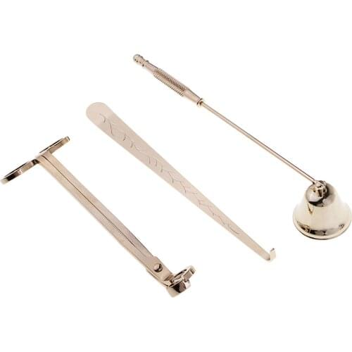 Pack of 3 Candle Accessory Tools Wick Trimmer, Wick Snuffer Wick Dipper Stainless Steel Candle Caring Tools