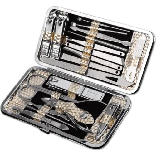 New 19pcs Multifunction Nail Clipper Set Manicure Tools Set Nails Clipper Scissors Tweezers Ear Pick Beauty Manicure Care Tool