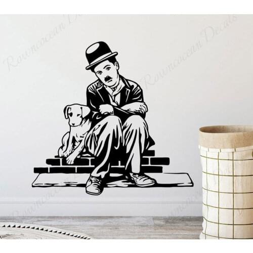 Charlie Chaplin Wall Decal Sign Comedy Poster Movie Celebrity Vinyl Sticker Bedroom Playroom Decor Nursery Wall Art Funny4436