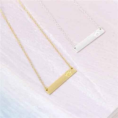 New Fashion Bar Pendant Lettering Paw Necklace Cute Animal Palm Print Bar Necklace Dog/Cat Paw Prints Jewelry Animal Pet Lovers