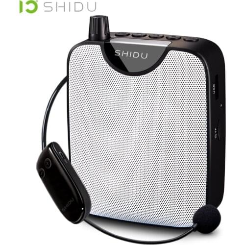 SHIDU UHF Mini Wireless Portable Voice Amplifier FM Stereo Radio HiFi AUX Audio Speaker For Teachers Speech Yoga Instructor M500