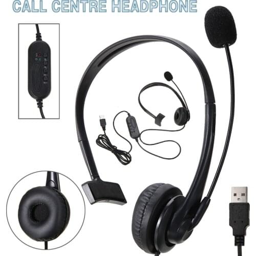 Wired Earphones USB Headset Microphone Noise Cancelling Computer Headphone With Microphone For PC Call Center Accessories