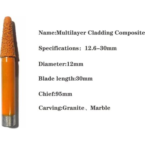 12mm Brazed granite relief multilayer composite cladding stone cutter CNC stone carving machine cutter