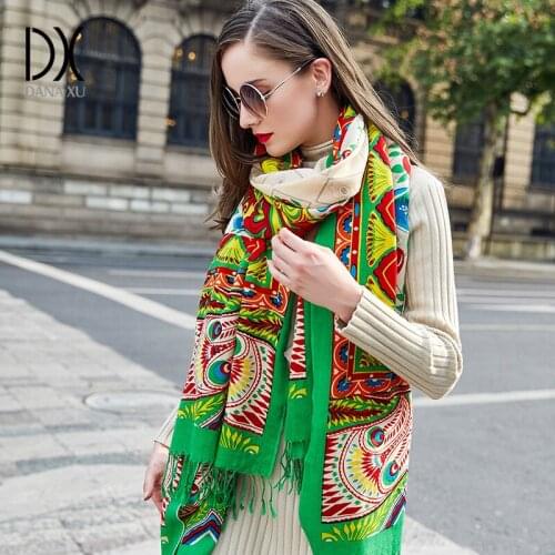 2018 European Autumn Winter Women Fashion Blanket Scarf Female Cashmere Pashmina Wool Scarf Shawl Warm Thick Scarves Cape Wraps