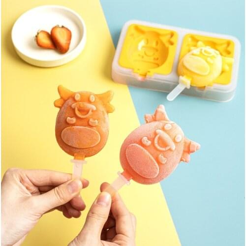 Ice Cream Popsicle Silicone Ice Cream Mold Reusable Popsicle Molds DIY Homemade Cute Cartoon Ice Pop Maker Mould Chocolate Mold