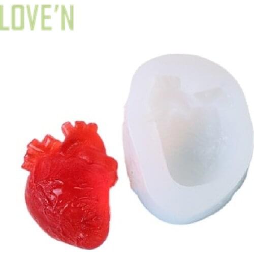 LOVE'N LV017H OEM Halloween human heart shape Silicone Mold resin anatomical heart mold For Diy Handmade Jewelry Craft Making
