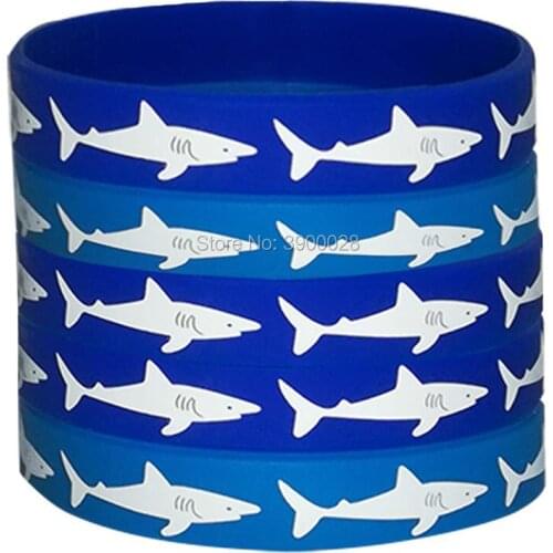 300pcs Shark Birthday Party silicone wristband Personalized Rubber bracelets Sports Gifts shipping by DHL A