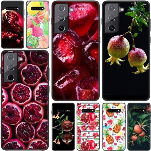 Silicone Cover Food Pomegranate Fruit For Samsung Galaxy S21 S20 FE Ultra S10 S10e Lite S9 S8 S7 S6 Edge Plus Phone Case