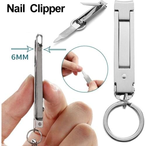 Portable Folding Nail Clippers Stainless Steel Nail Cutter Clippers Manicure Pedicure Finger Toe Scissors Key Rings Beauty Tools