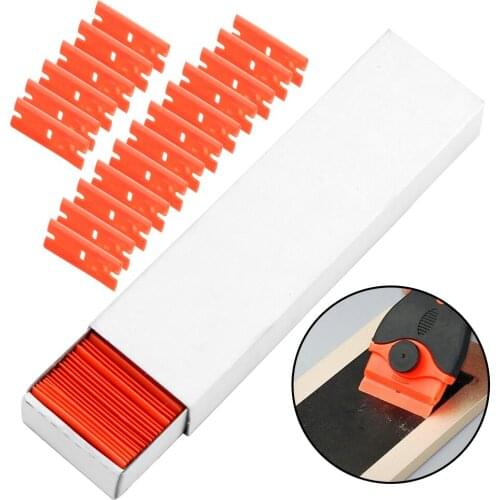 Window Glass Clean Scraper 100pcs Double Edged Plastic Razor Blade Lable Clean Razor Glue Remover Car Wrap Sticker Squeegee