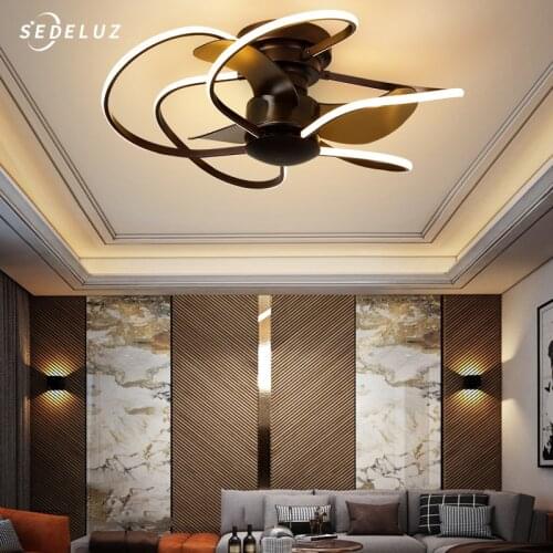 Nordic Bedroom Decor LED Lights for Room Ceiling Fan Light Lamp Restaurant Dining Room Ceiling Fans With Lights Remote Control