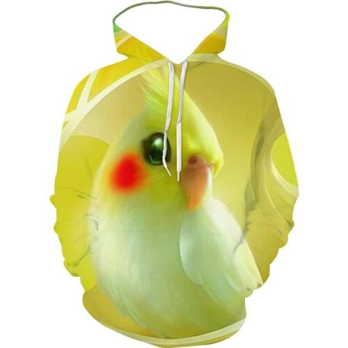 3D Printed bird Hoodie yellow Sweatshirt Male Parrot Harajuku Fashion Men hoodies Unisex Casual Long sleeve Jacket pullover