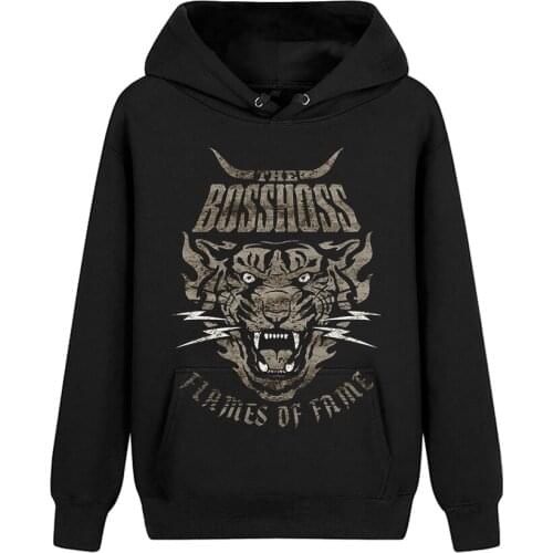 4 designs tiger The Bosshoss Rock Hoodies brand jacket Black Sweatshirt fleece pollover hoodie sudadera Harajuku Outerwear