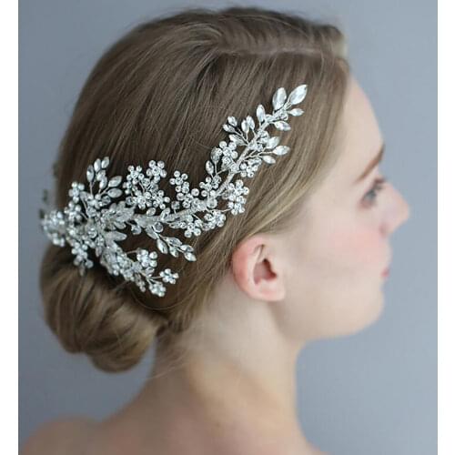 Rhinestone Headband Bridal Hair Clips Luxury Headpieces Women Accessories Tiara Hair Jewelry Wedding Hair Accessories For Bride