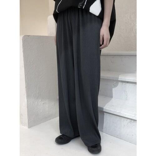 Ladies spring and Autumn new classic dark design loose casual straight leg plus size high waist pants