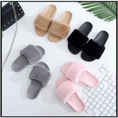 Womens Massage Warm-keeping Plush Drag Breathable Shock Absorption PVC Sole Super Soft Velvet Outdoor Fashion Womens Slippers