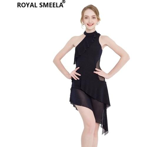 Women Mesh Latin Dance Dress Professional Latin dance skirt Cha Cha Samba Rumba Ballroom Dance Costume Dance Practice Clothes