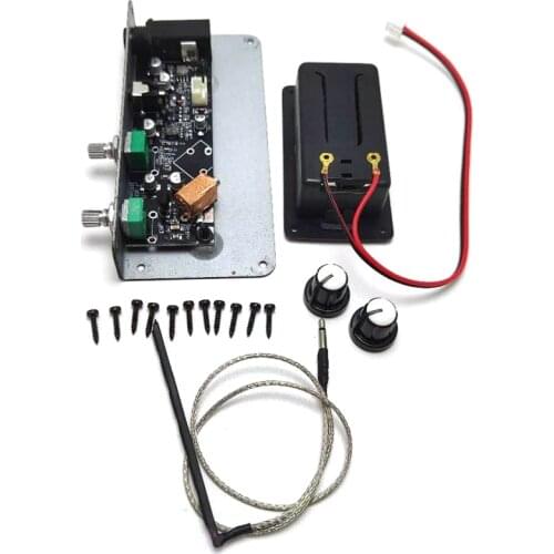 Active Mute Guitar Pickup 3.5 mm Output Plug Pickup with 9V Battery Box Black Silent Guitarra Accessories
