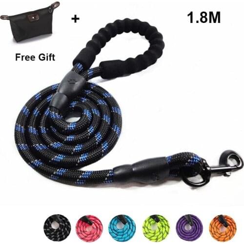 1.8M Reflective Dog Leash Nylon Rope Pet Running Tracking Leashes Long Lead Puppy Mountain Climbing Rope Accessories