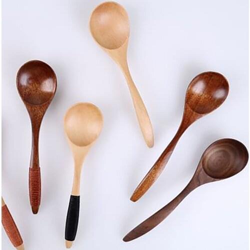 1pcs Japanese Style Long Handle Wooden Spoon Coffee Stirring Rod Tea Dessert Spoon Mixing Soup Spoon Tableware Kitchen Supplies