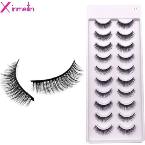 10 Pairs 3D Faux Mink lashes Handmade Soft Fluffy Eyelashes Natural individual False lashes eyelash extension Eye Makeup Tools