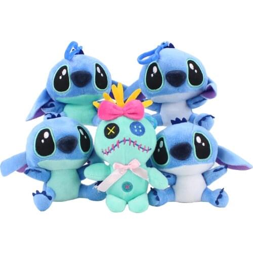 10cm Anime Lilo and Stitch Plush Toy Stitch Lilo Scrump Stuffed Keychain Pendants Children Gift