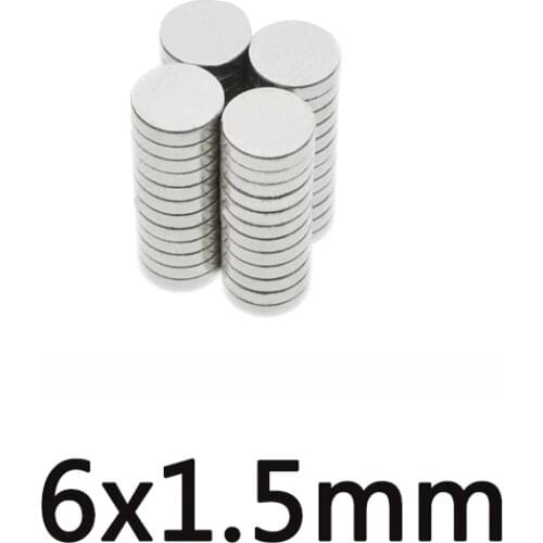 100/200/300pcs 6x1.5mm Super Strong Magnetic Magnet 6mmx1.5mm Permanent Neodymium Magnets 6x1.5mm Small Round Magnet 6*1.5mm
