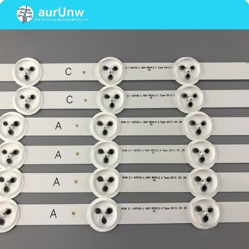 100% New 6pcs/Kit LED strips for VESTEL 42FA5000 42FA8000 VOX LED 42880 VES420UNDL 2D N03 42 VNB Reduced A TYPE REV0.1 30085178