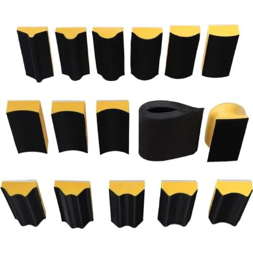 16Pcs/Set Sanding Pad 40x100Mm Shaped Hand Sanding Block Sanding Disc Grinding Sponge for Hook & Loop Sandpaper Abrasive Tools