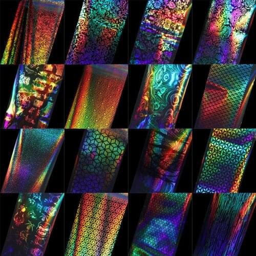 16Pcs Mixed Style Lace Starry Sky Nail Art Foils Sticker Decals Manicure Decor