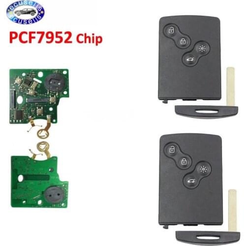 2PCS* High quality Remote Key Fob 4 Button 433Mhz PCF7952 for Koleos CLIO4 Megane Scenic Laguna