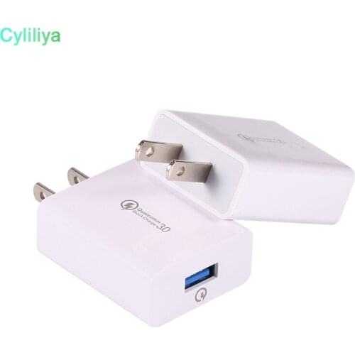200pcs Fast charging QC 3 US dual usb travel wall charger power adapter for iphone 7 8 Samsung S7 S8 S9