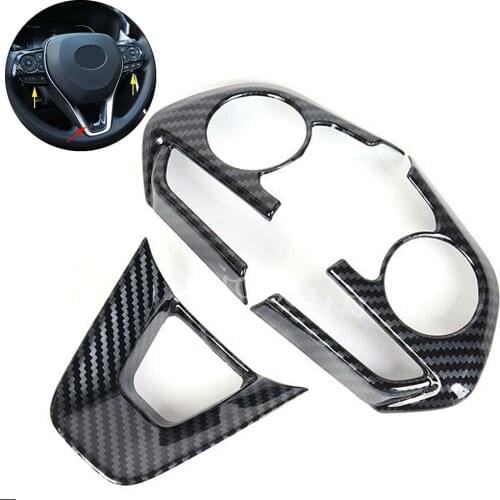 3pcs/Set Steering Wheel Trim Cover sticker for Toyota RAV4 2019 2020 Accessories Carbon Fiber car sticker Car Styling Decoration