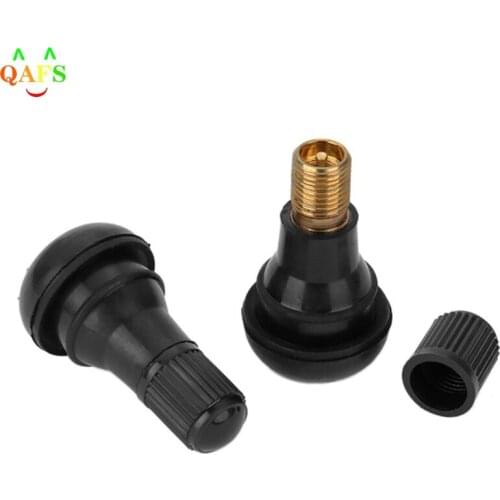 4PCs/set Black universal Valve Stems With Dust Caps with Caps Tyre Rubber Valves Car Chrome Tubeless Car Wheel Snap-in Tire