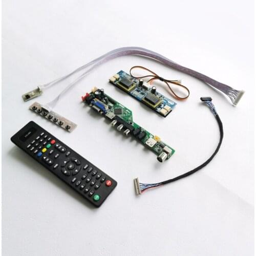 Fit LT150X1/LTM150XH 15" VGA+Audio+USB+Remote 1024*768 LVDS 20Pins 4CCFL monitor panel LCD screen controller board DIY kit