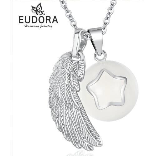 Eudora 20mm Star Mexican Bola Harmony Chime Ball elegant Pregnancy Pendant Necklace for Women Fashion Jewelry gift N14NB368