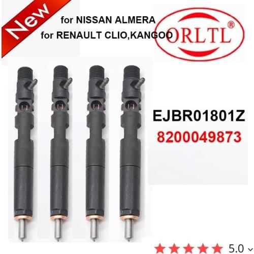 4PC ORLTL Diesel Common Rail Injector EJBR01801Z Nozzle 8200049873 for NISSAN ALMERA RENAULT CLIO,KANGOO Euro 3