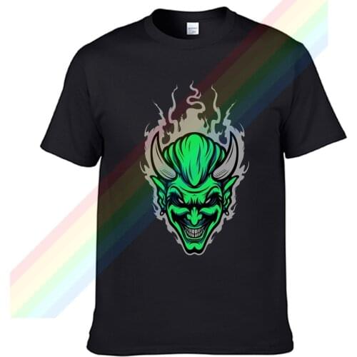 Satan Evil Green-faced Grey-haired Devil T Shirt For Men Limitied Edition Unisex Brand T-shirt Cotton Amazing Short Sleeve Tops