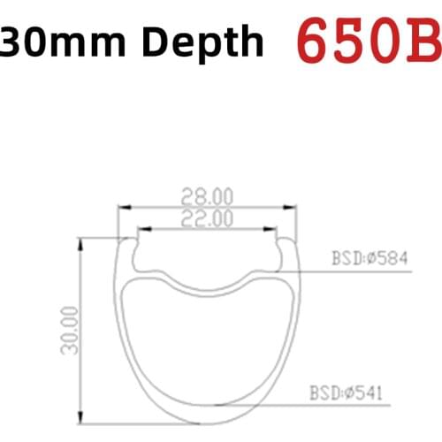 HULKWHEELS Gravel Cyclocross Disc Brake Carbon Fiber Rims 400g Depth 30mm Width 28mm Tubeless Road Bike Rims 650B Bicycle Wheels