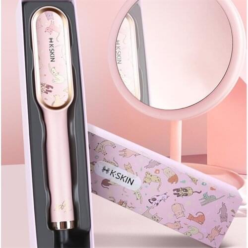 K-SKIN KD380 Hair Straightener Comb 2 in1 Straightener/Curler Hair comb Brush Shunfa Very hot comb Brush 3 Color 220v