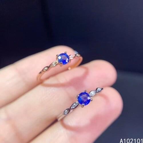 KJJEAXCMY fine jewelry S925 sterling silver inlaid natural sapphire girl exquisite ring support test Chinese style hot selling