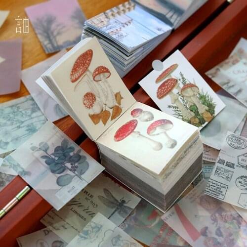Creative Vintage Plant illustrated Writing Note Plants Flowers Memo Pads Transparent Sulphuric Acid Paper Loose Leaf Paper Notes