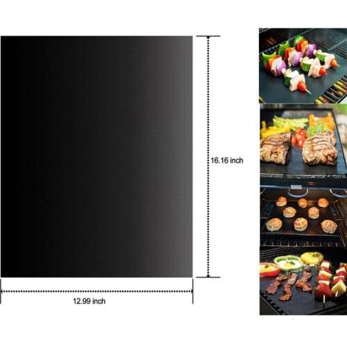 3pcs 40*33cm Reusable Non-stick BBQ Grill Mat Pad Baking Sheet Portable Outdoor Picnic Heat Resistant Cooking Barbecue Oven Tool