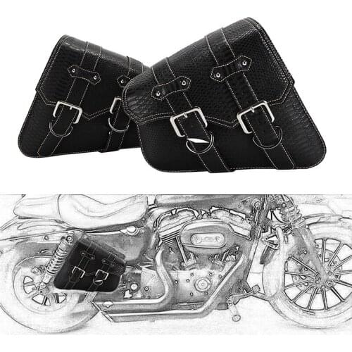 DERI 1 Pair Motorcycle PU Side Saddle Bag Motorbike Side Tool Bag out door Luggage Fit for Harley for Honda