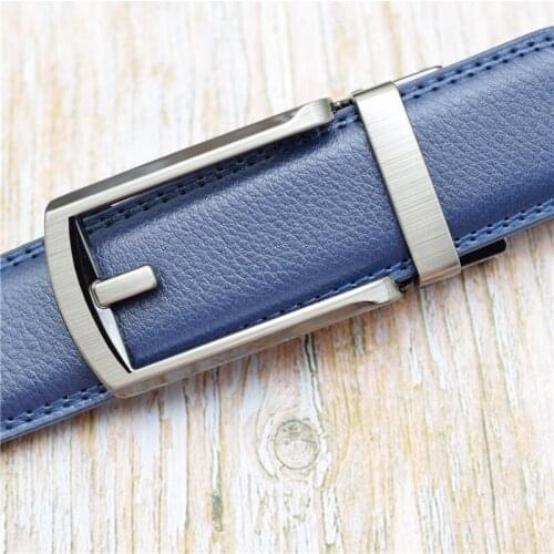 WESTERN AUSPICIOUS Automatic Leather Belt Men Genuine Leather Men Belts with Alloy Buckle Designer Belts Black Coffee 90-130CM